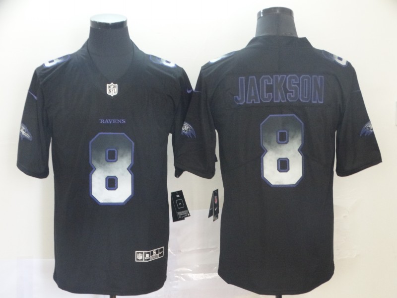 Men's Baltimore Ravens #8 Lamar Jackson Black Alternate Jersey